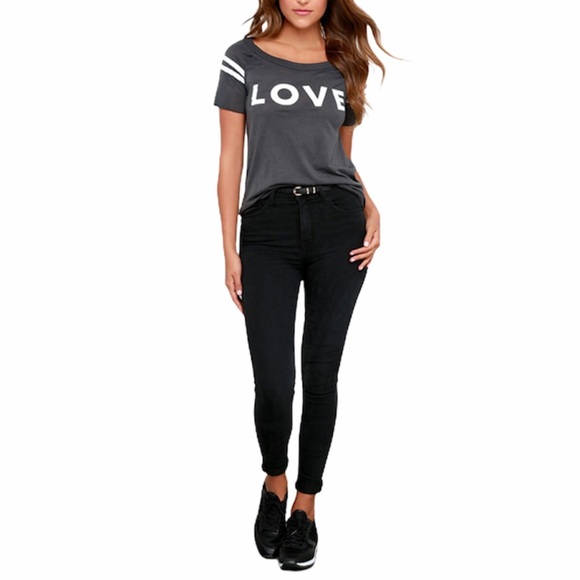 Chaser Graphic LOVE Dark Gray Cut Out Tee M - Picture 3 of 14